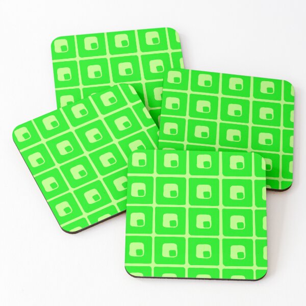 Item preview, Monochrome Neon Green Retro Blocky Pattern  designed and sold by dKarthdesign.