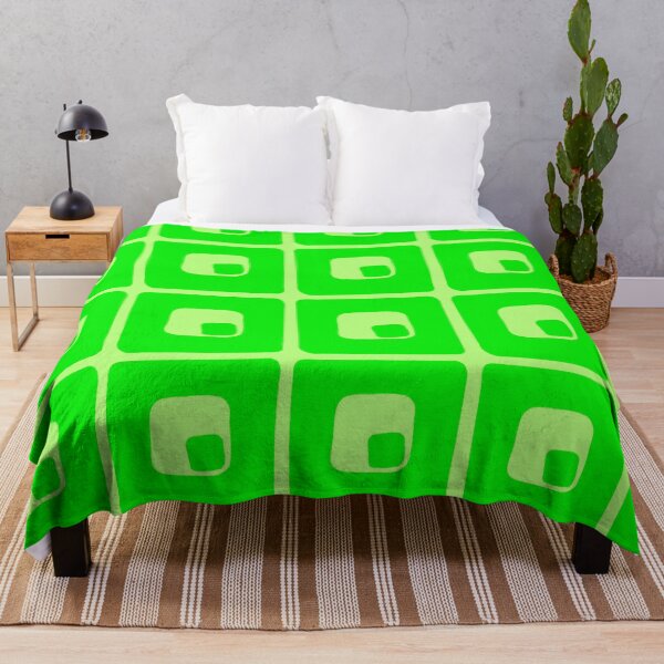 Item preview, Monochrome Neon Green Retro Blocky Pattern  designed and sold by dKarthdesign.
