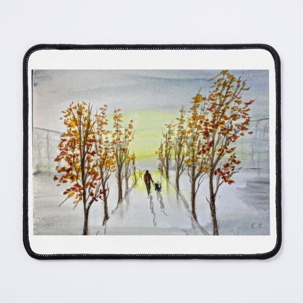 Item preview, Dog walking in the city.  designed and sold by watercolorsLiz.