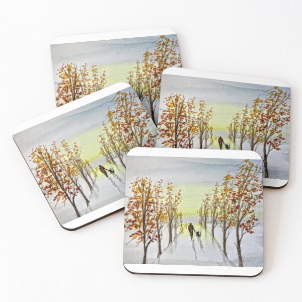 Item preview, Dog walking in the city.  designed and sold by watercolorsLiz.