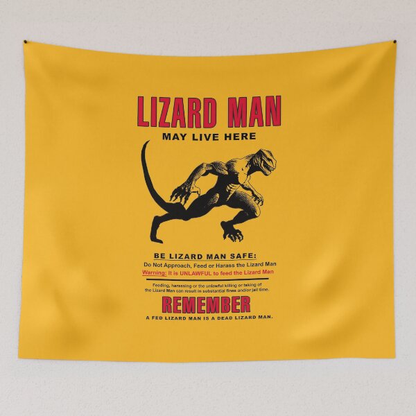 Item preview, Lizard Man Cryptid Activity Sign designed and sold by HereticTees.