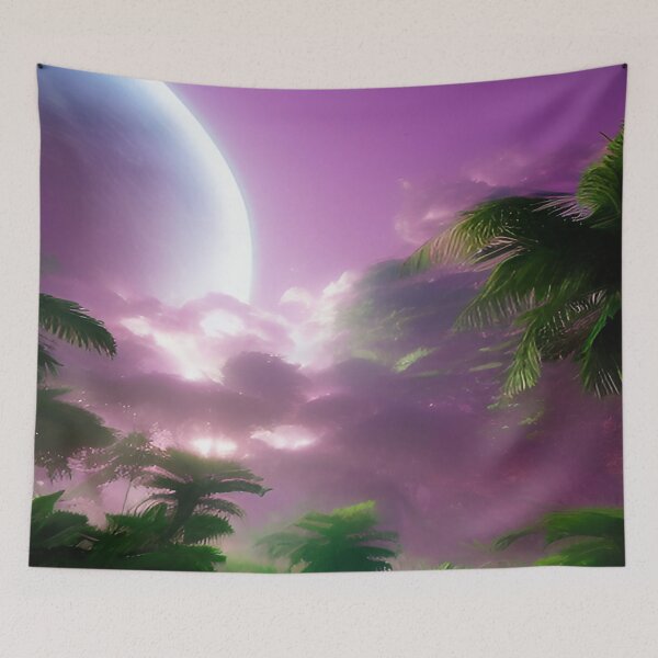 Item preview, Large Moon with Purple Sky on Planet in Galaxy Far Away designed and sold by deniselynnimage.
