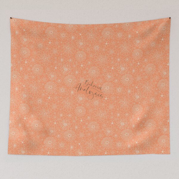 Item preview, Behavior Analysis Orange Floral Retro Seamless Print designed and sold by abawizard.