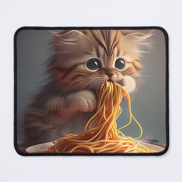 Item preview, Cute Kitten Eating Spaghetti designed and sold by FishHuntLife.