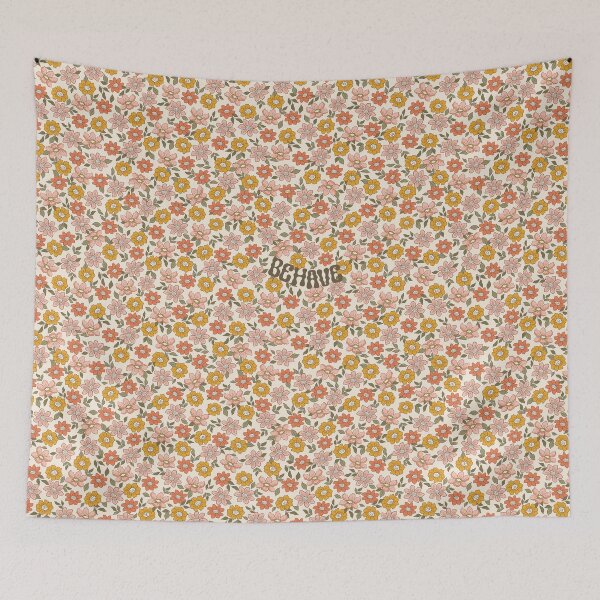 Item preview, Behave Flowers Retro Seamless Print designed and sold by abawizard.