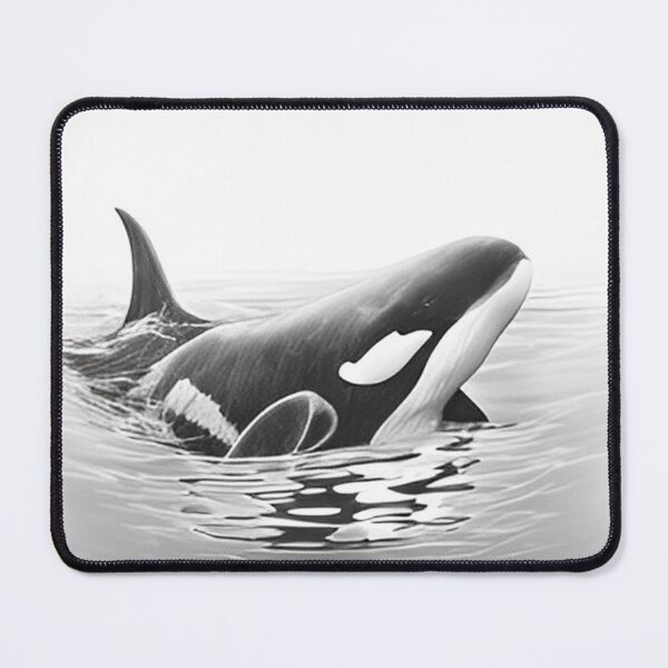 Item preview, Black and white Orca pencil drawing designed and sold by Pencil-Art.