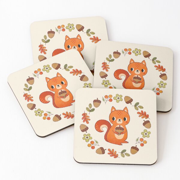 Item preview, Cute Squirrel with Acorns and Berries designed and sold by Daisy Beatrice.
