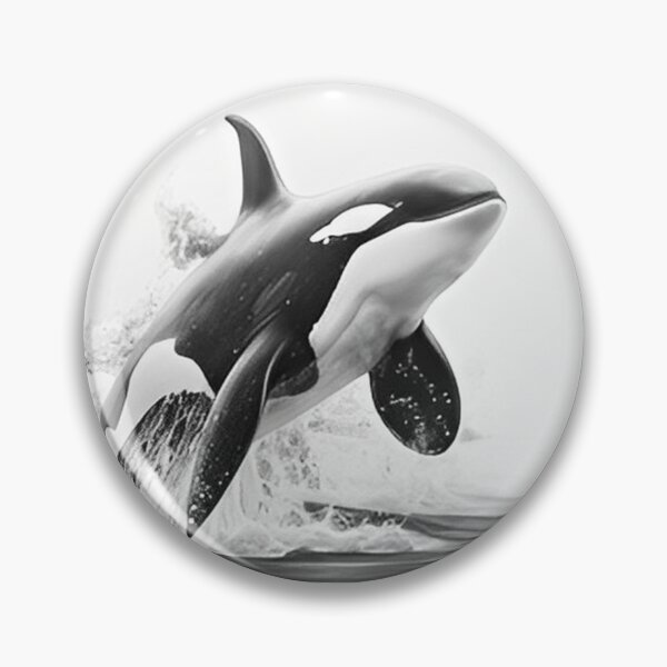 Item preview, Black and white Orca pencil drawing designed and sold by Pencil-Art.