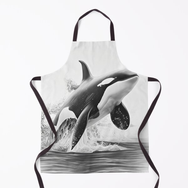 Item preview, Black and white Orca pencil drawing designed and sold by Pencil-Art.