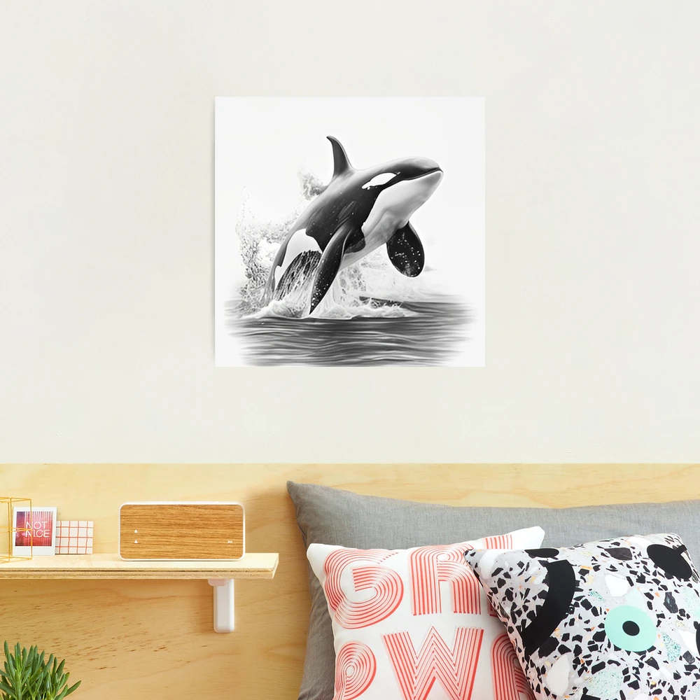 Impression photo for Sale avec l'œuvre « Dessin au crayon Orca noir et  blanc » de l'artiste Pencil-Art | Redbubble