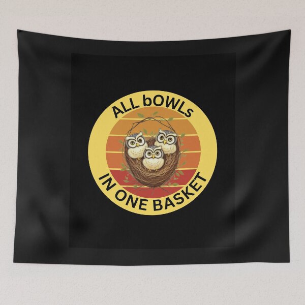 Item preview, All bOWLs in One Basket - Owls Resting in Their Nest - Word Game designed and sold by HanaiPrint.