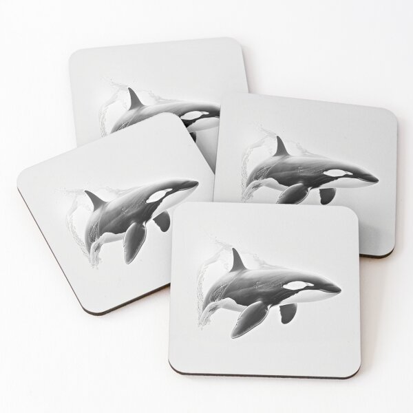 Item preview, Black and white Orca pencil drawing designed and sold by Pencil-Art.