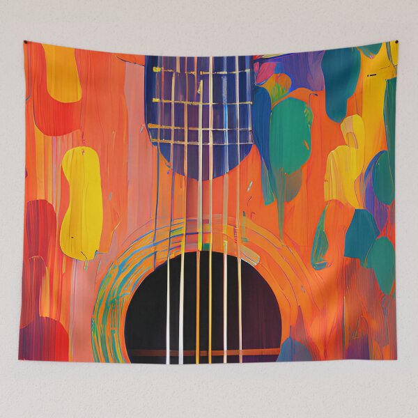 Item preview, Acoustic Guitar Portrait Oil Painting Style Digital Art designed and sold by redjaygraphics.