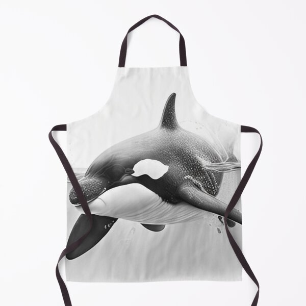Item preview, Black and white Orca pencil drawing designed and sold by Pencil-Art.
