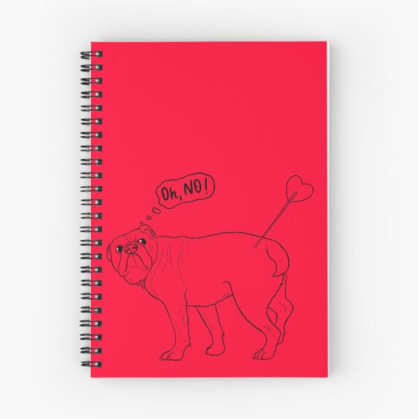 Aperçu de l'œuvre Oh non! Touché par la flèche de Cupidon - bouledogue anglais drôle avec flèche de coeur - illustration humoristique de lineart de la Saint-Valentin créée et vendue par ILLUSTRATED TAILS.