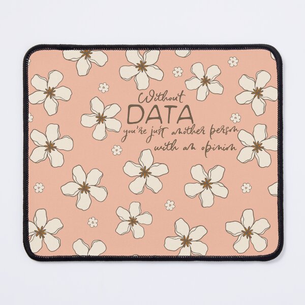 Item preview, Data Required Pink Flowers Quote Retro Seamless Print designed and sold by abawizard.