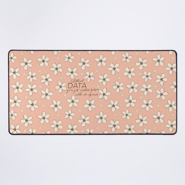 Item preview, Data Required Pink Flowers Quote Retro Seamless Print designed and sold by abawizard.