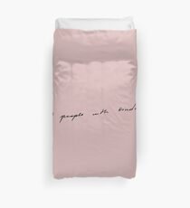 Treat people with kindness - Harry Styles handwriting (pink) Duvet Cover