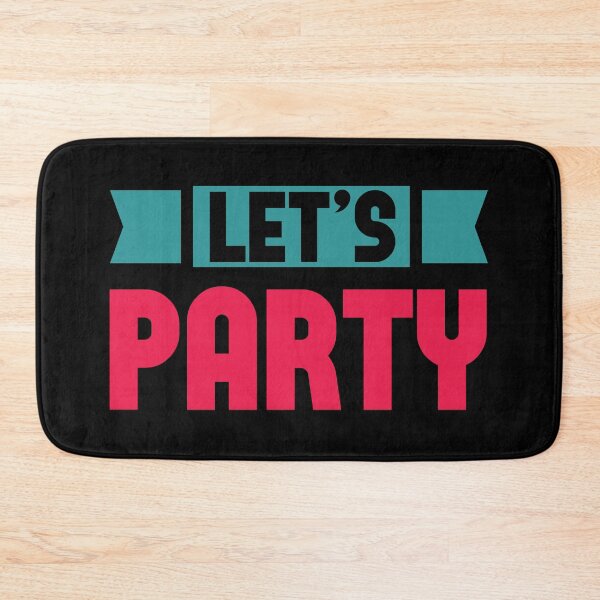 Item preview, Let's Party Text Blue and Pink on Black designed and sold by sweetbelle.