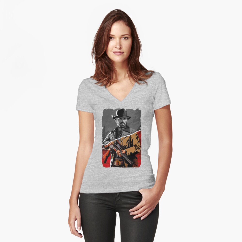 Vista previa del artículo con la obra «Camiseta entallada de cuello en V», diseñado y vendido por snexon.