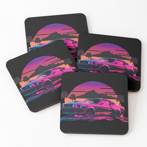 Item preview, Ford Mustang Shelby synthwave sunset designed and sold by SpaceCars.