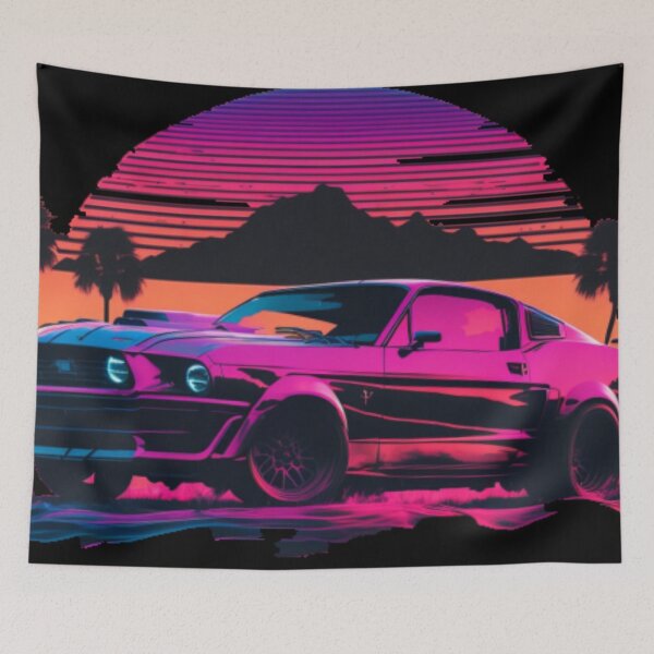 Item preview, Ford Mustang Shelby synthwave sunset designed and sold by SpaceCars.