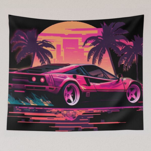 Item preview, Ferrari Miami Vice synthwave sunset designed and sold by SpaceCars.