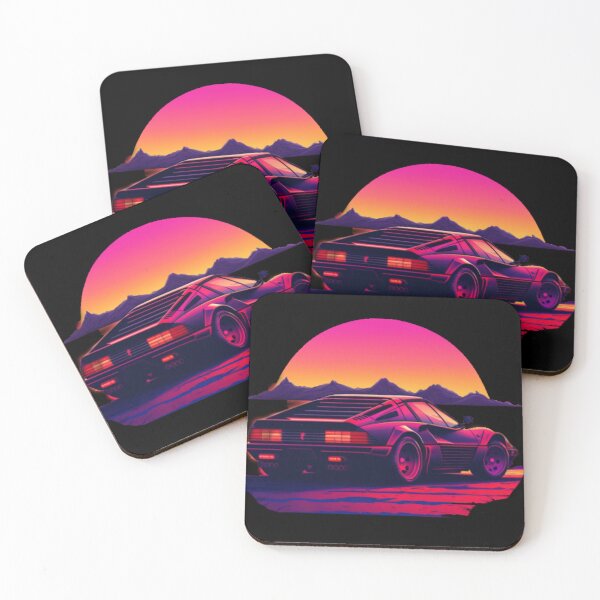 Item preview, Ferrari Miami Vice synthwave sunset designed and sold by SpaceCars.