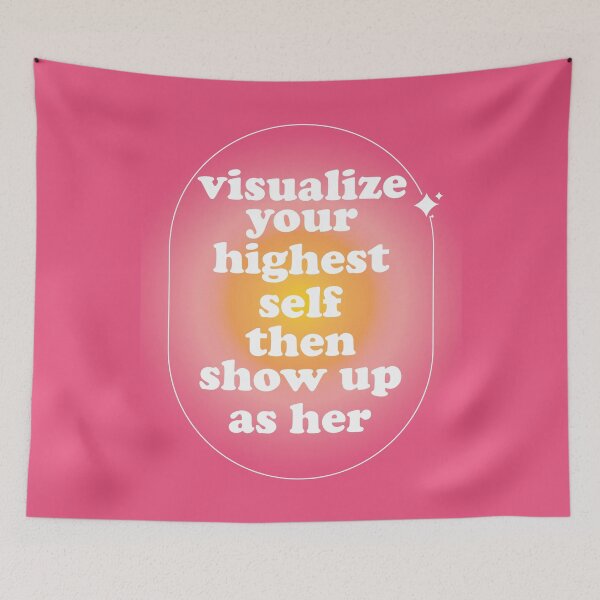 Item preview, Visualize Your Highest Self Then Show Up as Her Aesthetic Pink Radial Gradient designed and sold by Ｖｉｂｉｎ ❤️✨.