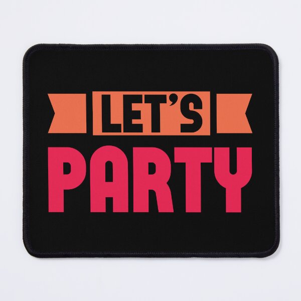 Item preview, Let's Party Text Orange and Pink on Black designed and sold by sweetbelle.