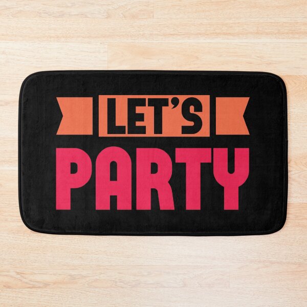 Item preview, Let's Party Text Orange and Pink on Black designed and sold by sweetbelle.