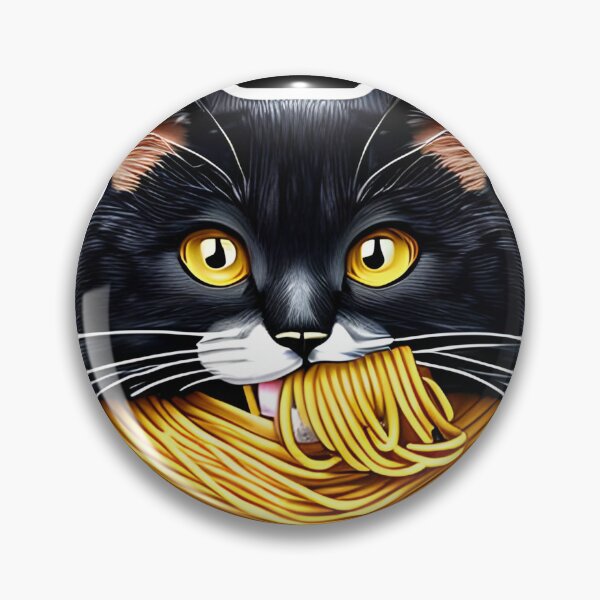 Item preview,  Cute Cat Eaiting Spaghetti Sticker Cartoon Style designed and sold by mahdi ⭐⭐⭐⭐⭐.