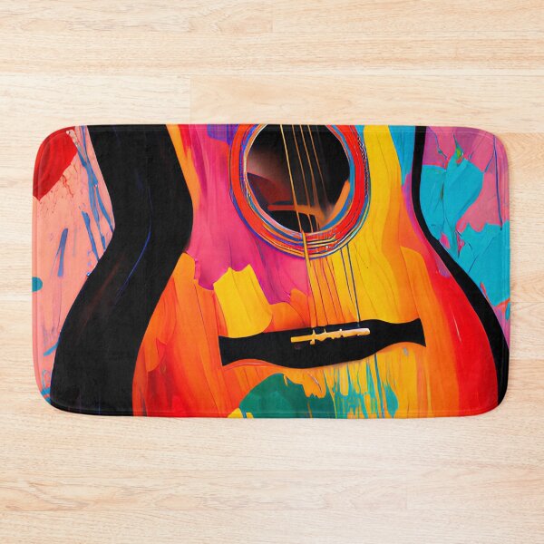 Item preview, Acoustic Guitar Portrait Modern Oil Painting Style Digital Art designed and sold by redjaygraphics.