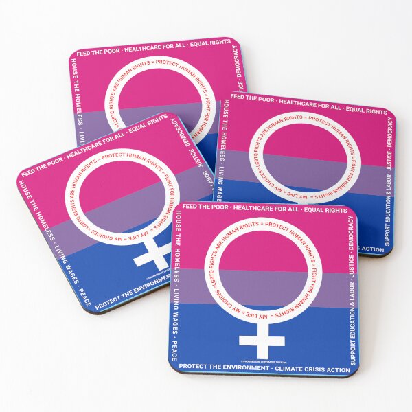 Item preview, PMD00383 Progressive Movement Designs Protect LGBTQ Rights bisexual female anti bullying message for LGBTQ progressives or ally designed and sold by ProgressiveLeft.