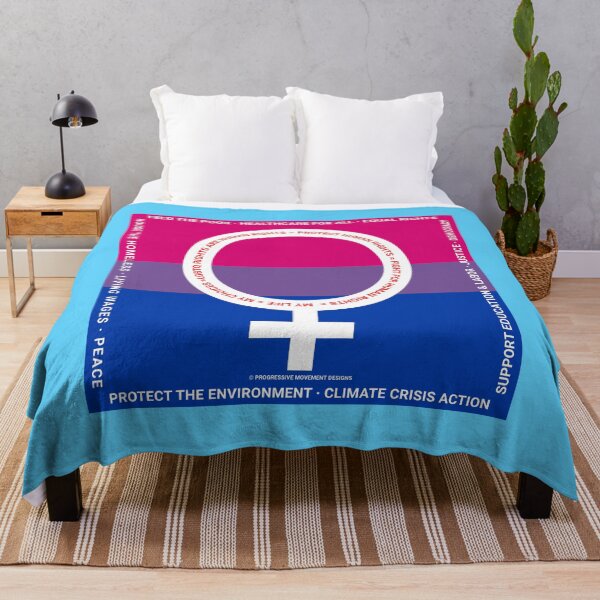 Item preview, PMD00383 Progressive Movement Designs Protect LGBTQ Rights bisexual female anti bullying message for LGBTQ progressives or ally designed and sold by ProgressiveLeft.