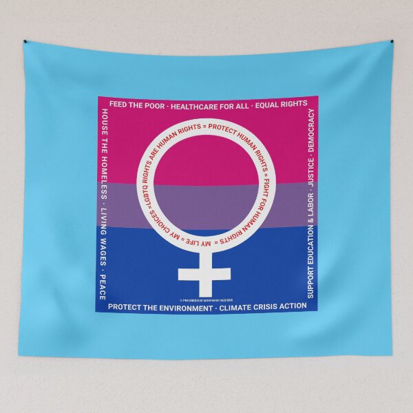 Item preview, PMD00383 Progressive Movement Designs Protect LGBTQ Rights bisexual female anti bullying message for LGBTQ progressives or ally designed and sold by ProgressiveLeft.