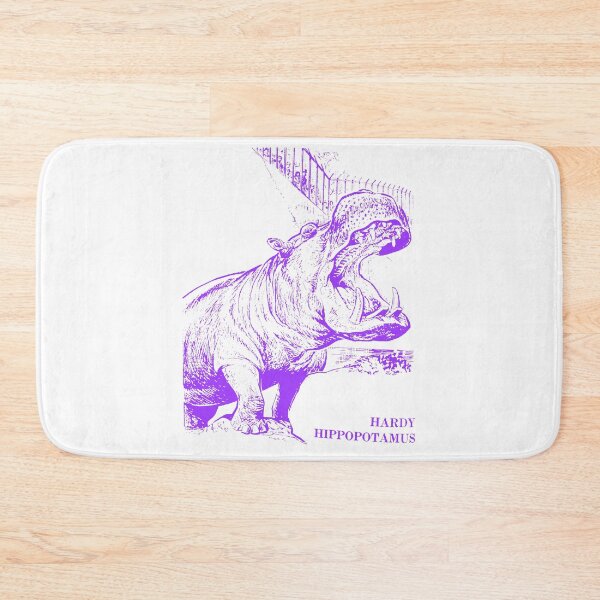 Artikelvorschau, Robuste Hippopotamus-Vintage Grafik in Lila entworfen und verkauft von Michael Stewart.