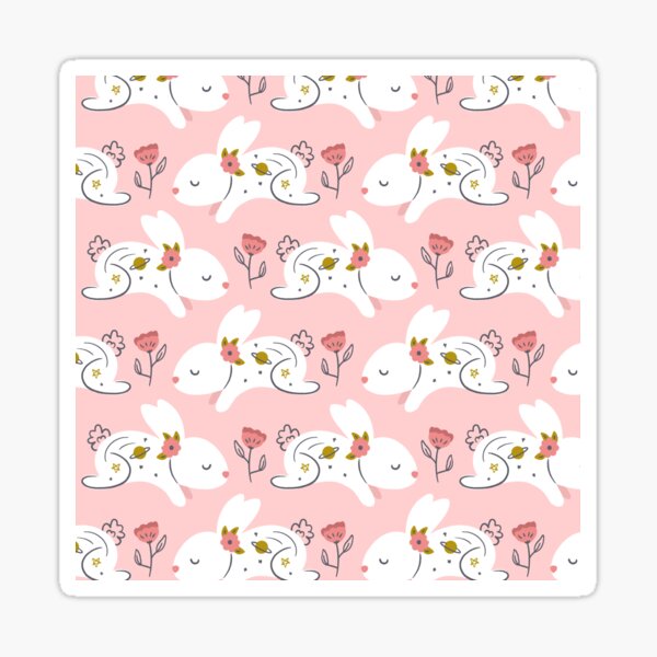 Item preview, Cute Sleeping Baby Rabbits with Flowers Pattern designed and sold by Farissa Designs.