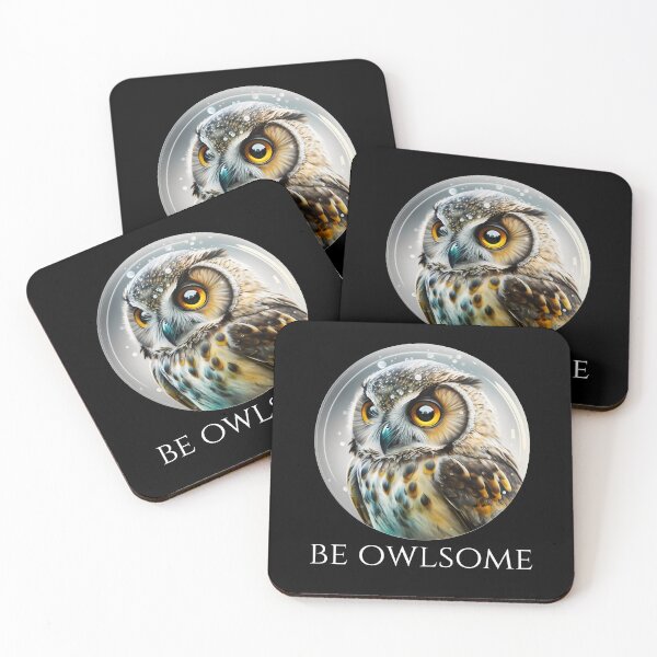 Item preview, Cute Owl - Be Owlsome - Pun Wordplay - Nocturnal Bird designed and sold by Styrman.