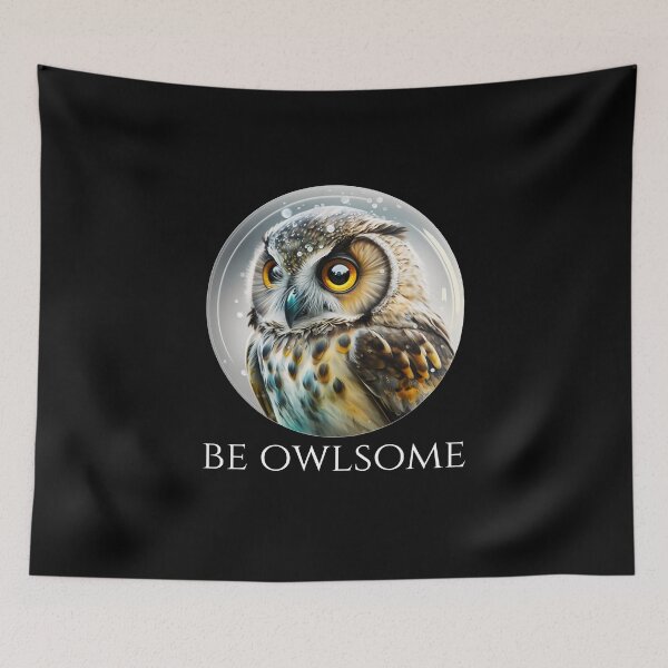 Item preview, Cute Owl - Be Owlsome - Pun Wordplay - Nocturnal Bird designed and sold by Styrman.