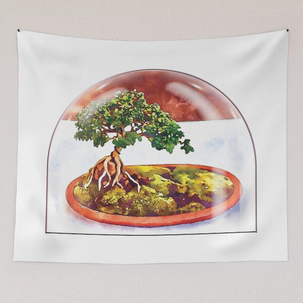 Item preview, Bonsai tree under a bell jar designed and sold by piesdesignart.
