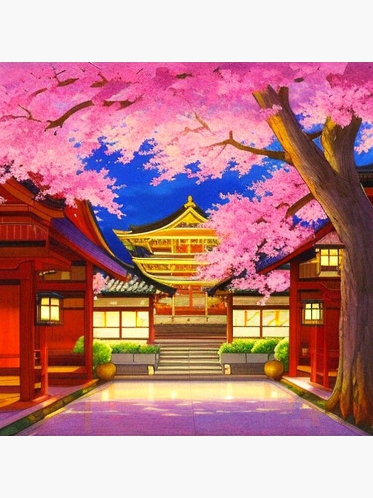 Premium Photo | Japanese Temple Anime Background Illustration