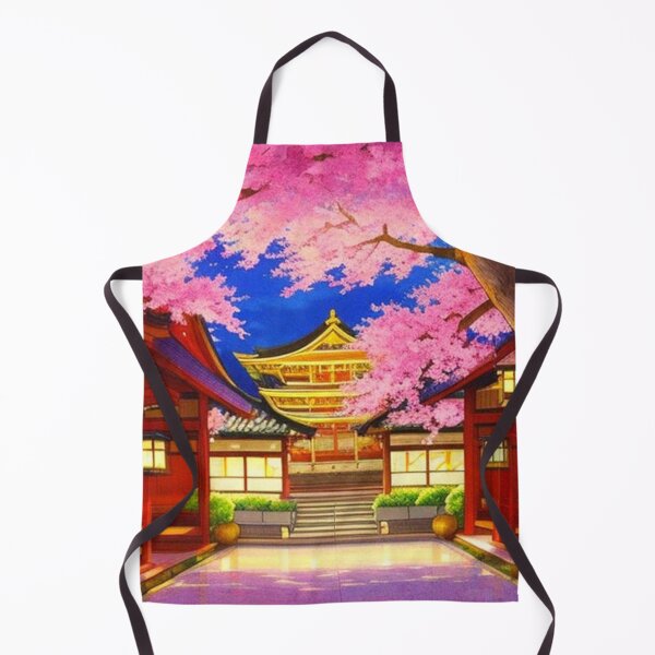 Item preview, Japanese temple with cherry tree anime scenery designed and sold by hedoniism-shop.