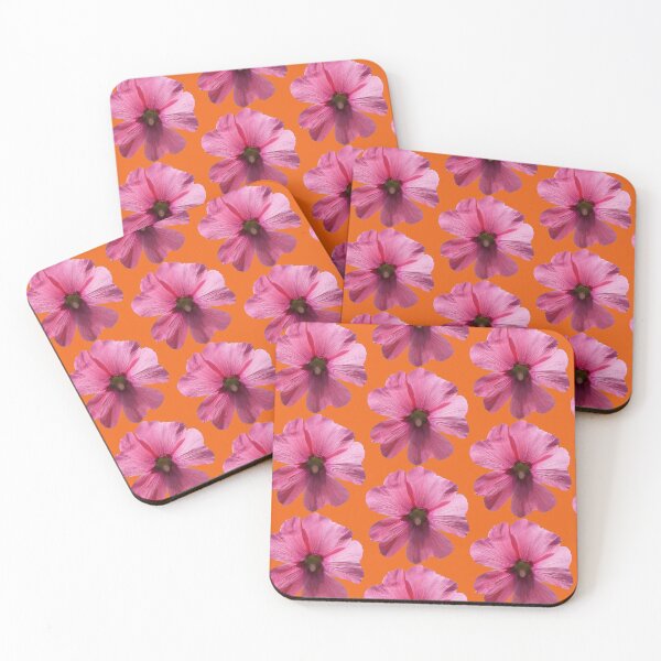 Item preview, Pink floral pattern - orange background designed and sold by DrAgonPhotos.