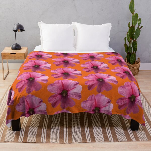 Item preview, Pink floral pattern - orange background designed and sold by DrAgonPhotos.