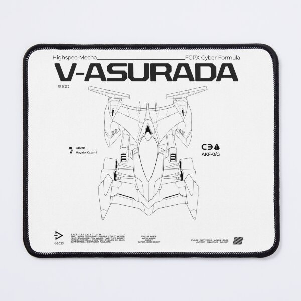 Item preview, Cyber Formula : Sugo - V-Asurada AKF-0/G line art illustration with urban graphic design designed and sold by efiik.