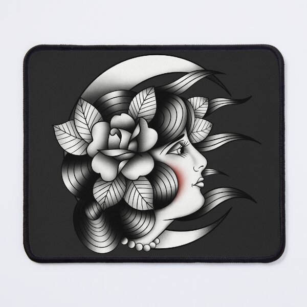 Item preview, LADY MOON TATTOO FLASH - B&W designed and sold by hugoncalves.