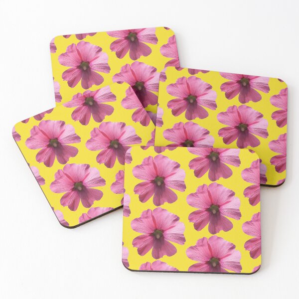 Item preview, Pink floral pattern - yellow background designed and sold by DrAgonPhotos.
