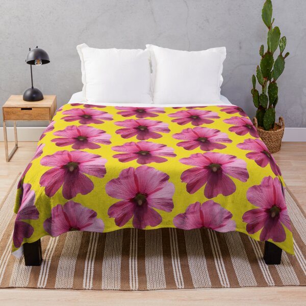 Item preview, Pink floral pattern - yellow background designed and sold by DrAgonPhotos.