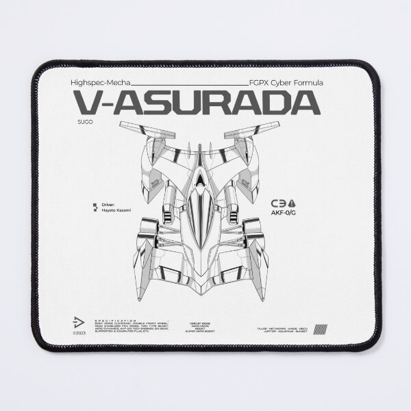Item preview, Cyber Formula : Sugo - V-Asurada AKF-0/G grayscale illustration with urban graphic design designed and sold by efiik.